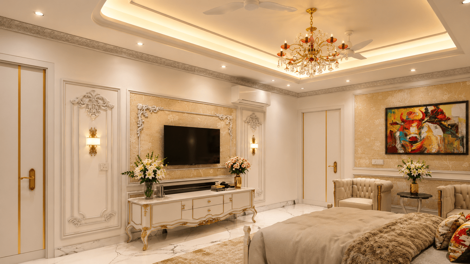 Premium Room Interior View 2 at Shanti Palace.