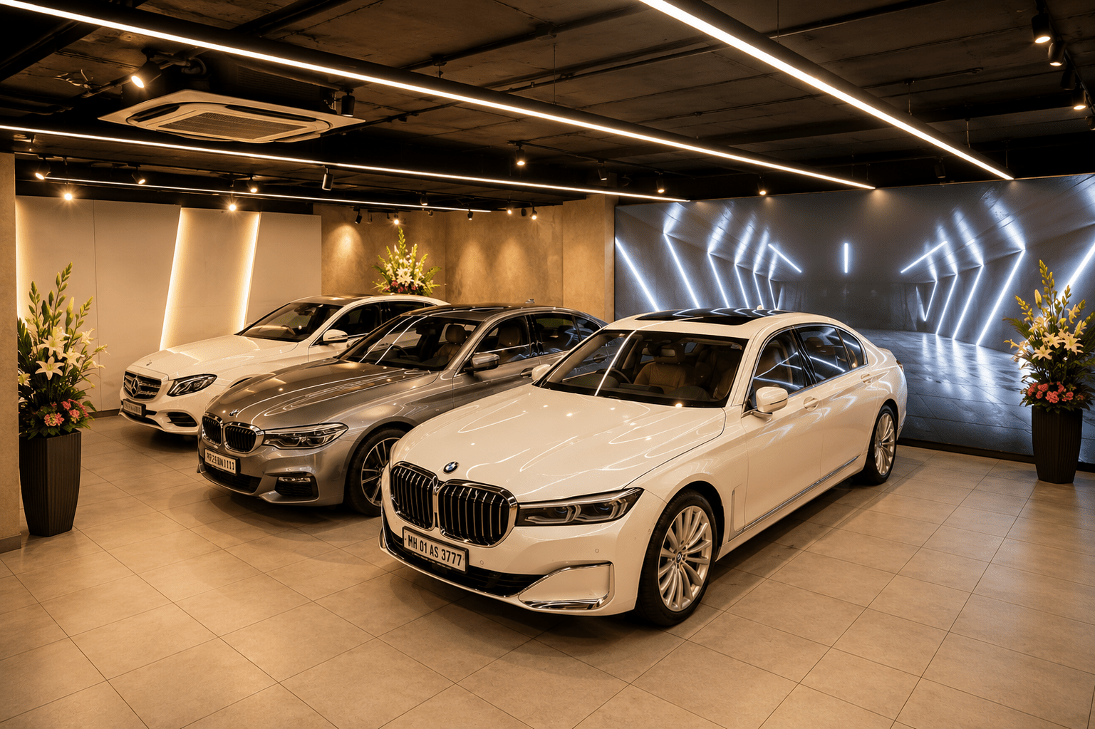 Main display floor showcasing luxury vehicles at Car Street.