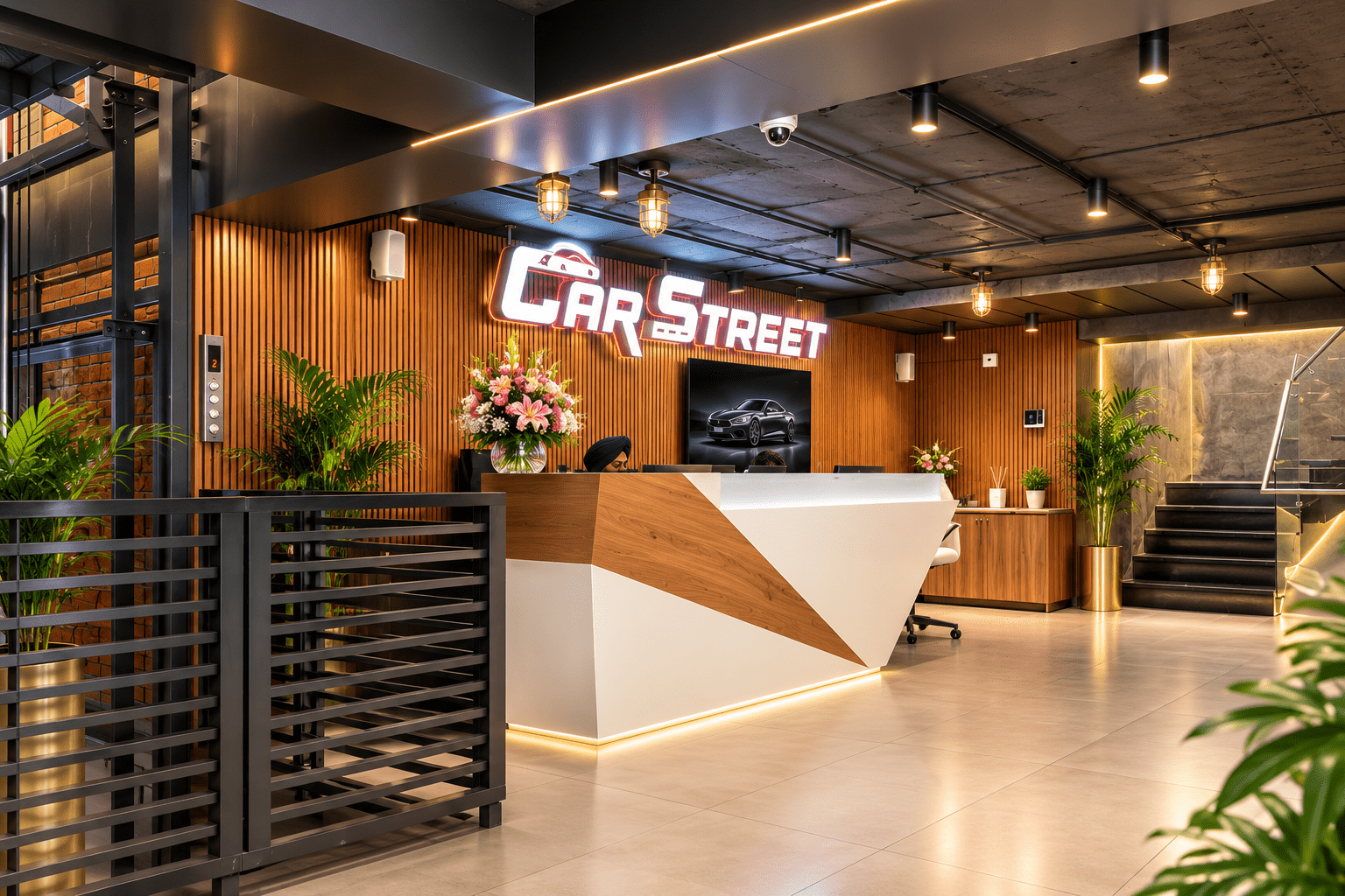 The Reception Area at Car Street Showroom.