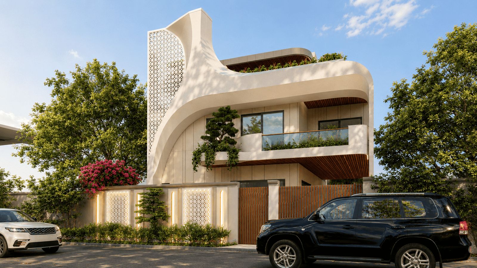 Side Elevation of Gopal Bhawan — showcasing modern architectural flow and depth.