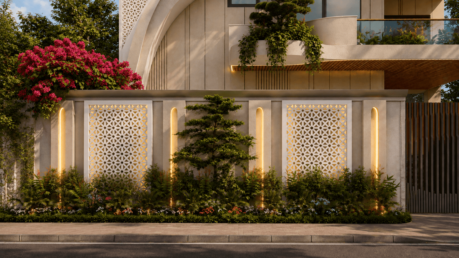 Outdoor Plants Area at Gopal Bhawan — integrating nature with architecture.
