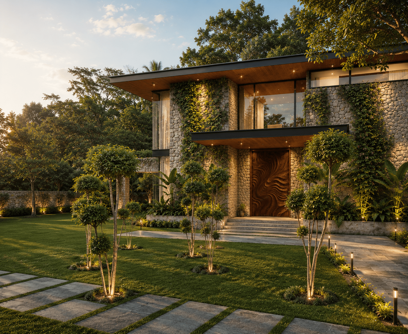 Green Palm farmhouse and landscape — FD Design