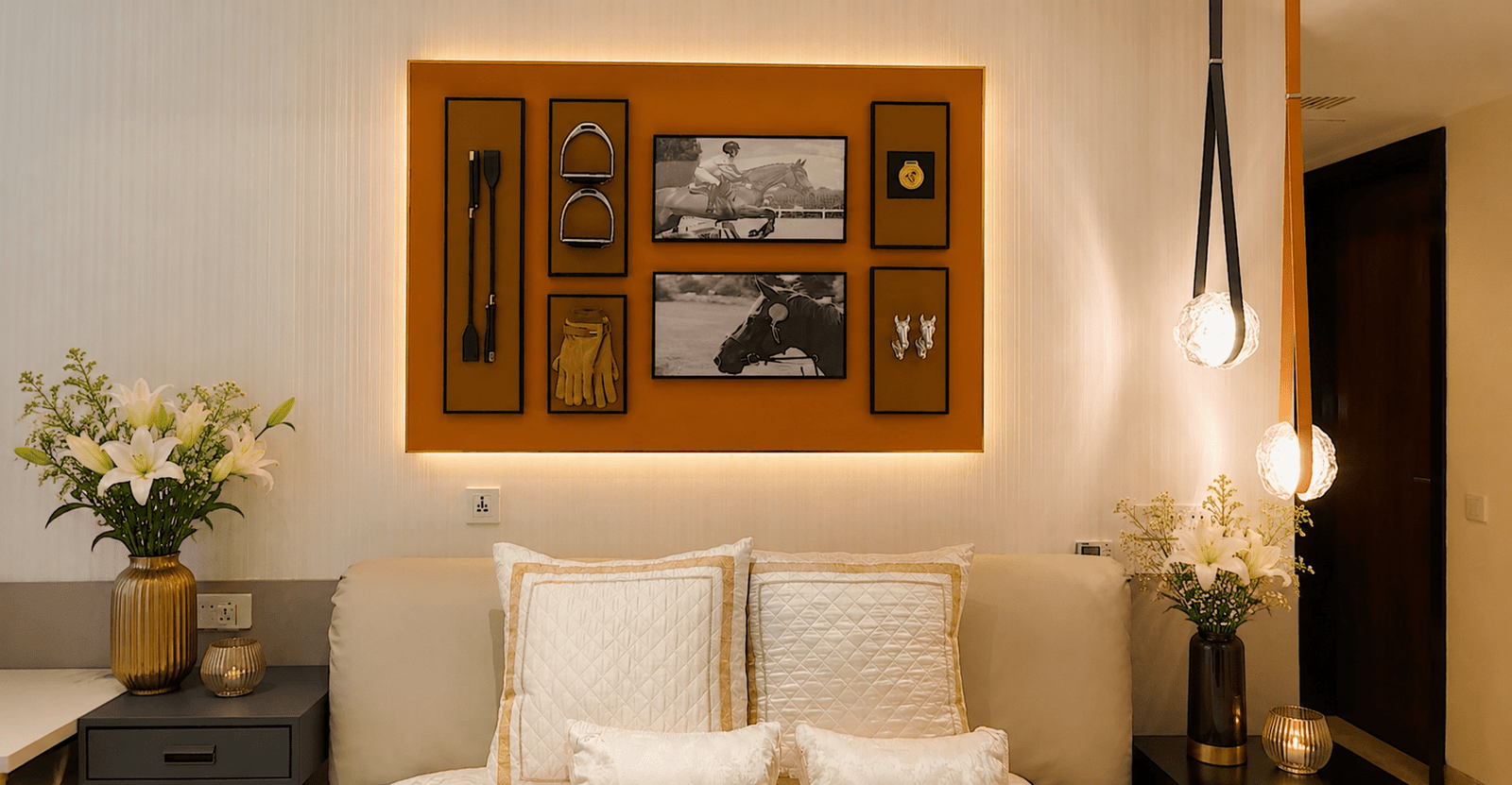 The Memory Wall at Kapoor Residence — a curated gallery of personal history.
