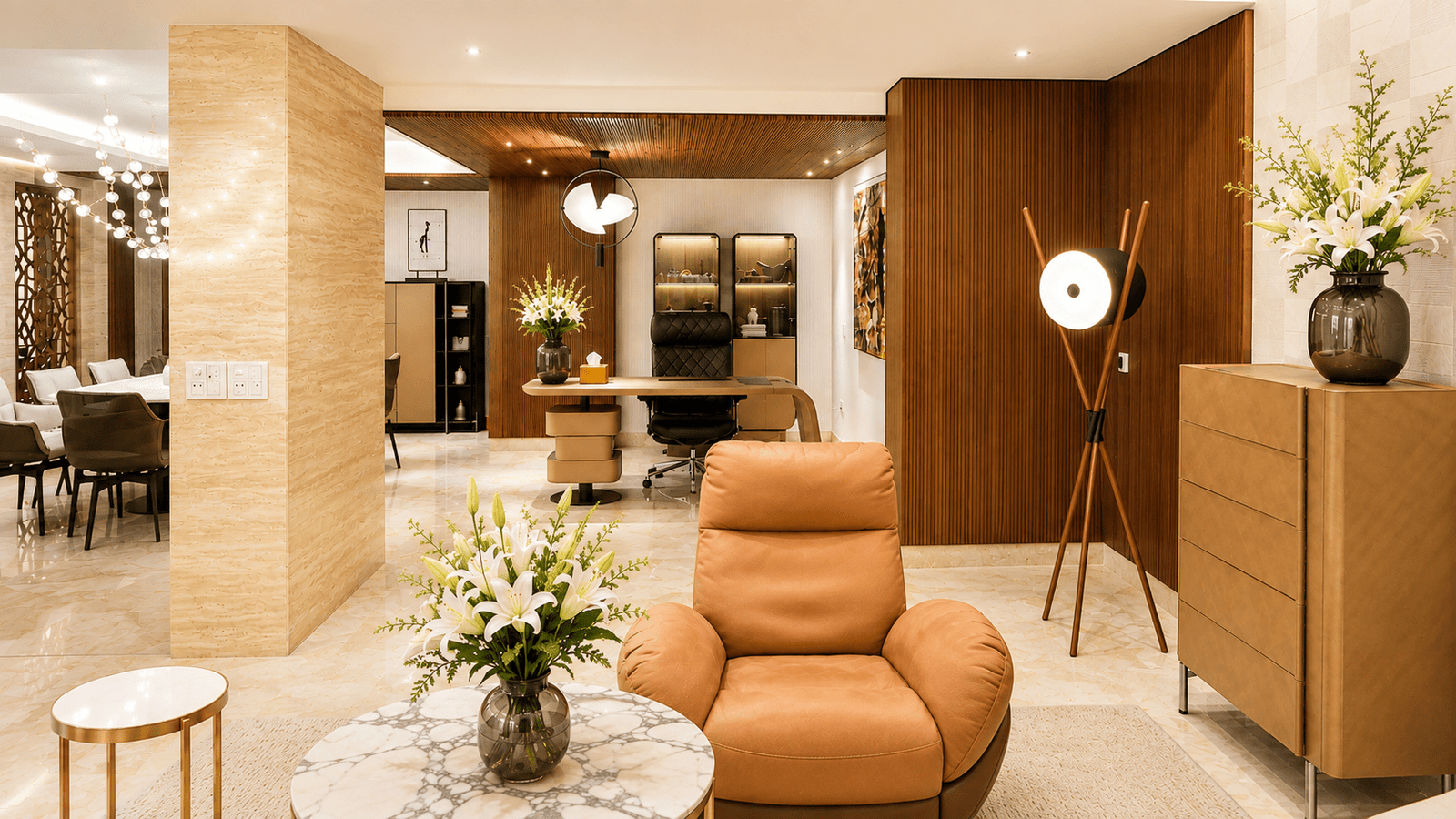 The Working Table at Kapoor Residence — a dedicated space for focused productivity.