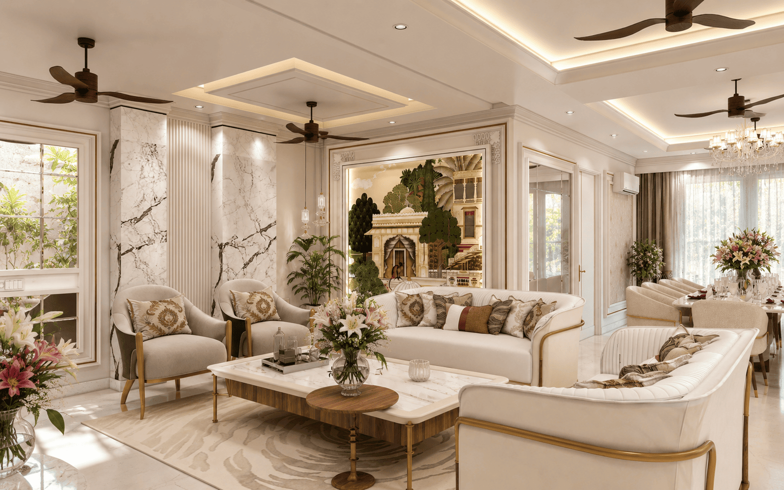 The Grand Foyer and Main Lobby of the Sawney Residence.