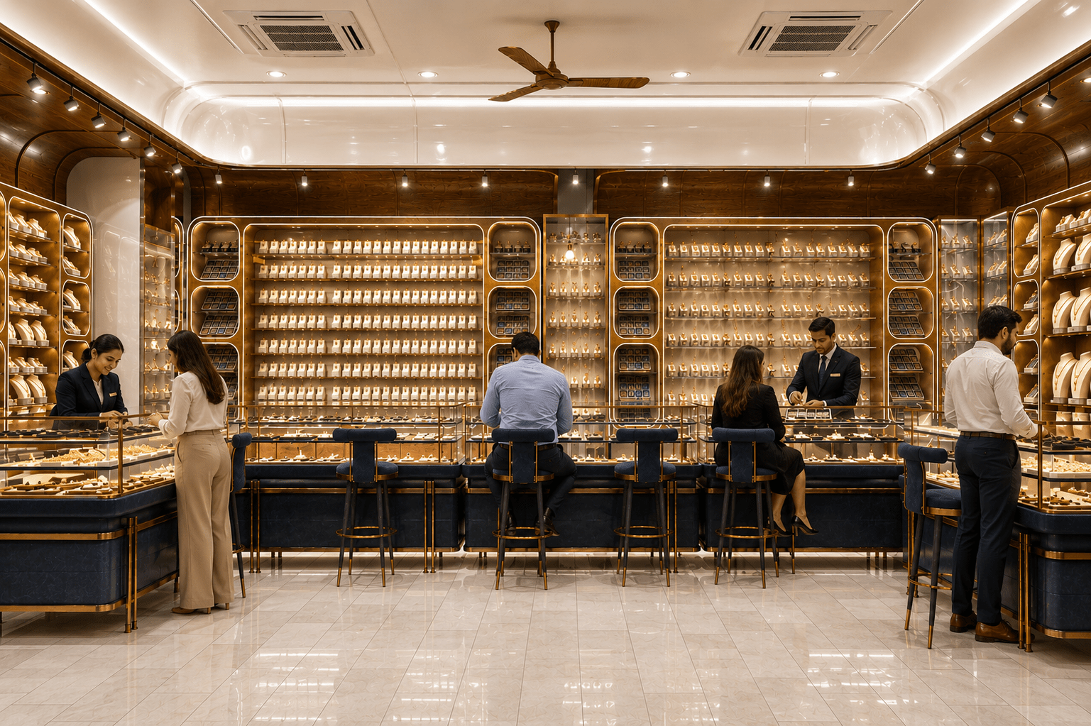 Interior finishes mirroring the craftsmanship of the jewelry.