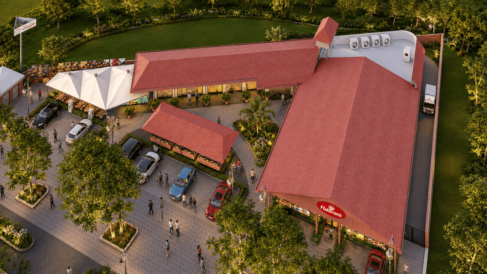 The master vision and spatial flow of Shri Divine Food Court.