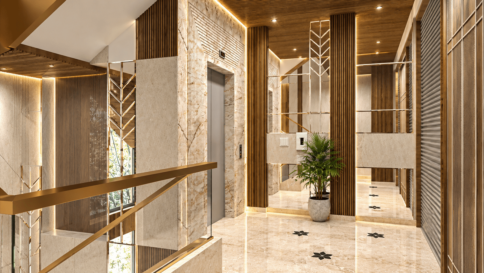 Detailed view of the private suite's luxurious finishes.